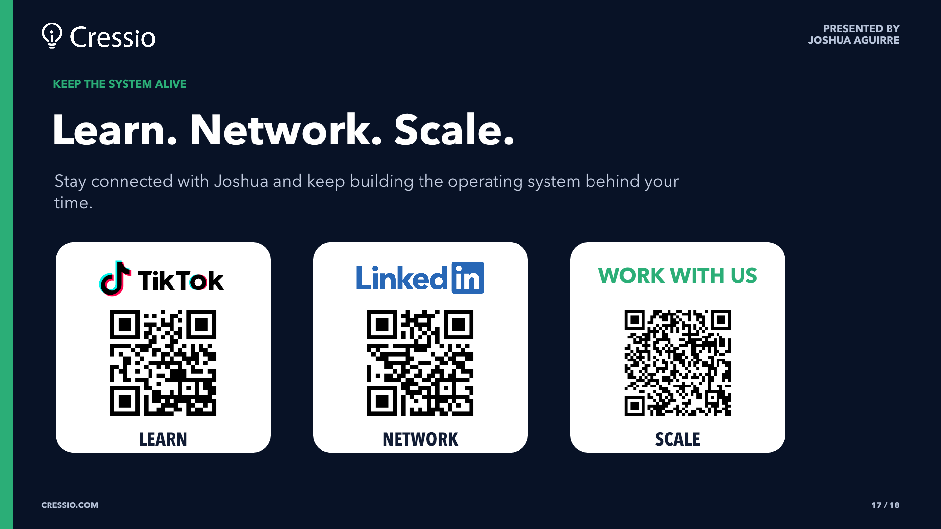 Stay connected with Joshua